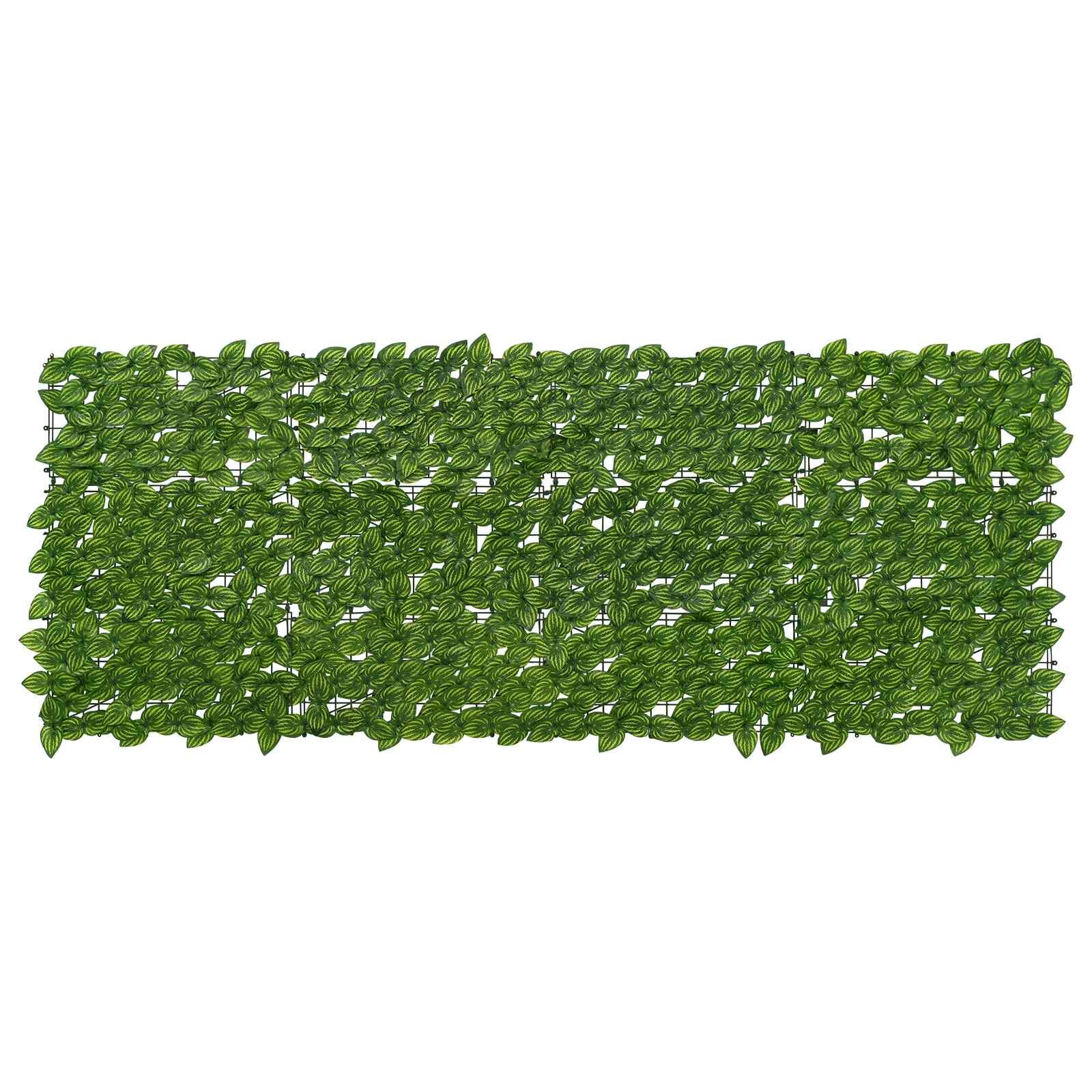 vidaXL Завеса за балкон с листа Зелен и жълт 200 x 75 cm