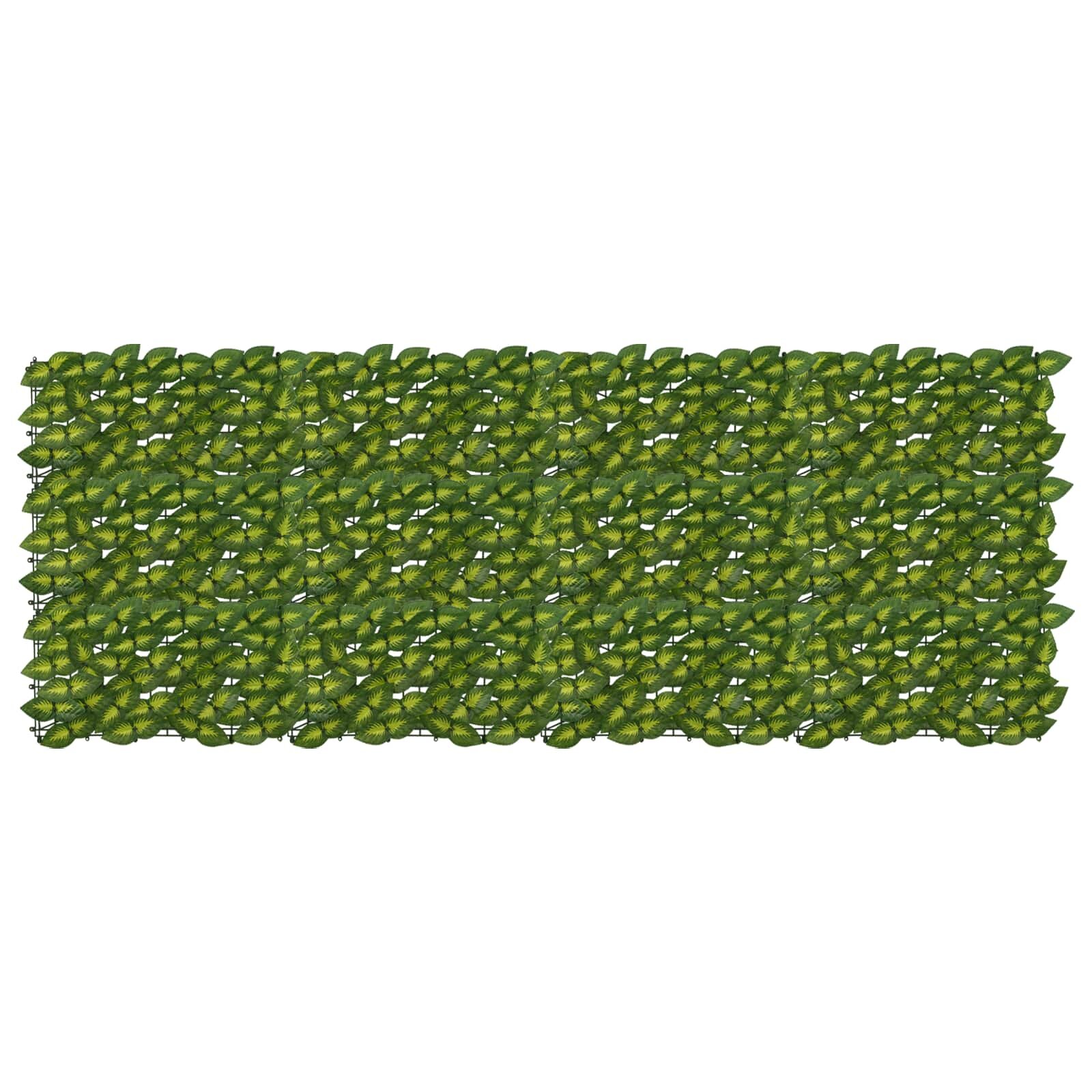 vidaXL Завеса за балкон с листа Зелен и жълт 200 x 75 cm