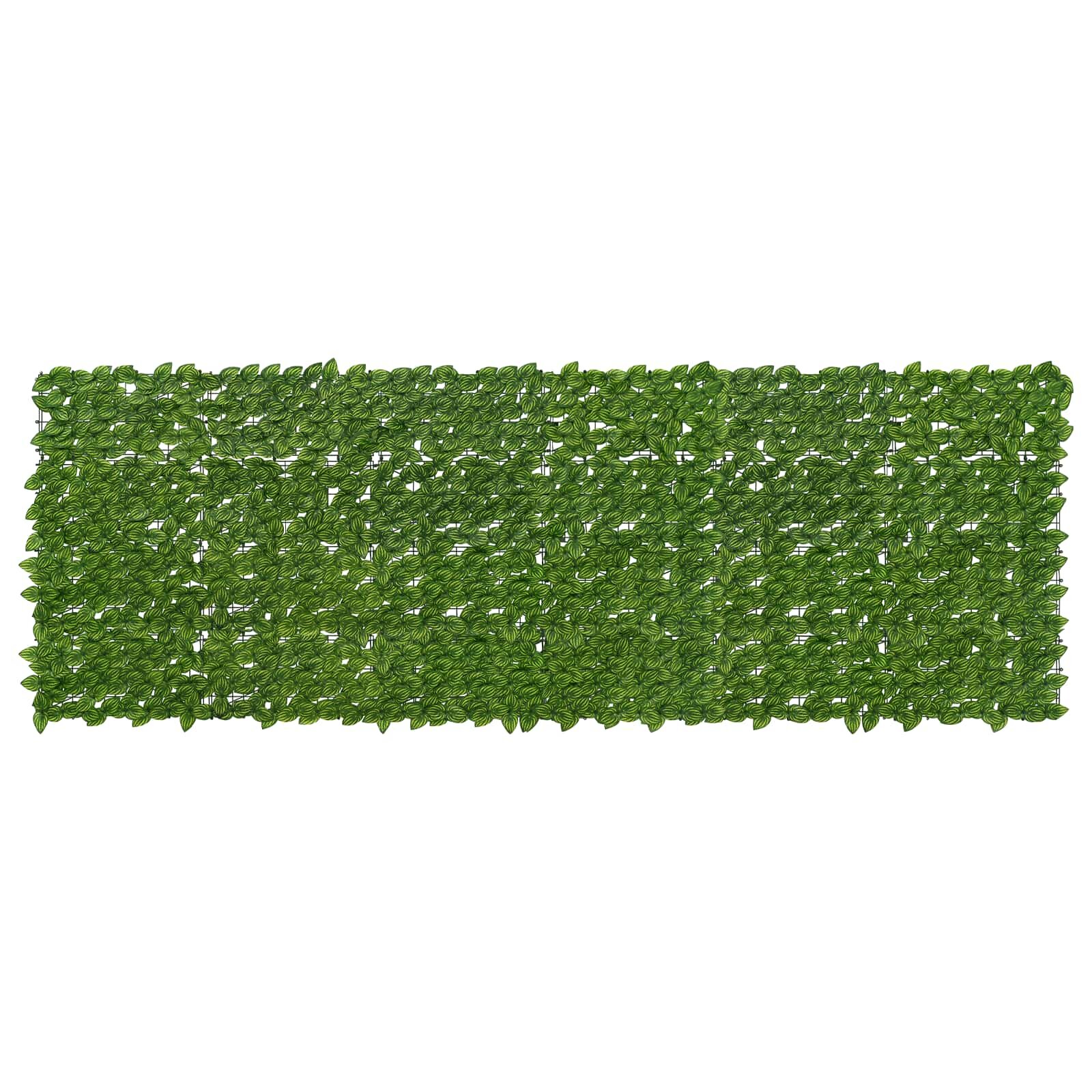 vidaXL Завеса за балкон с листа Зелен и жълт 300 x 100 cm