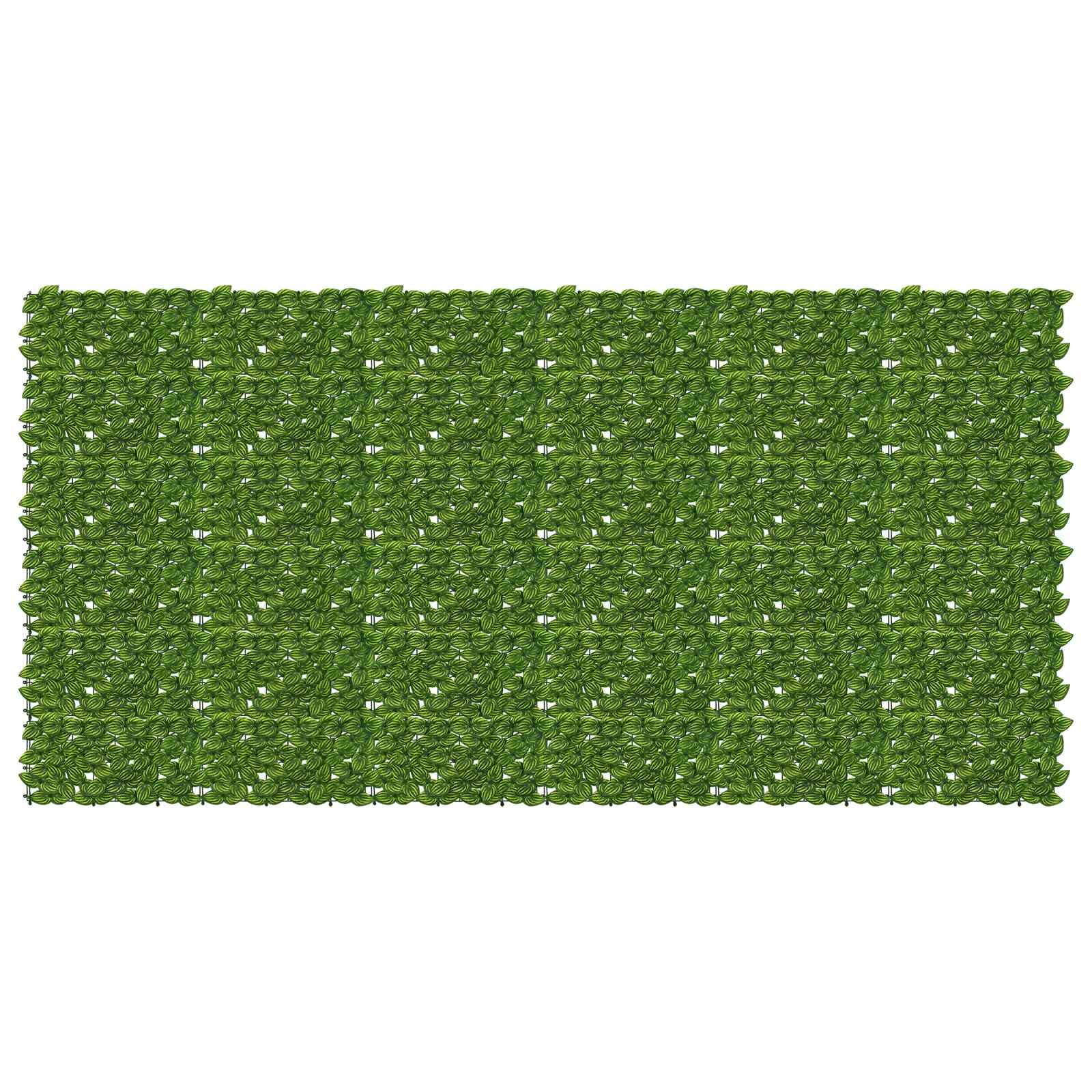 vidaXL Завеса за балкон с листа Зелен и жълт 300 x 150 cm