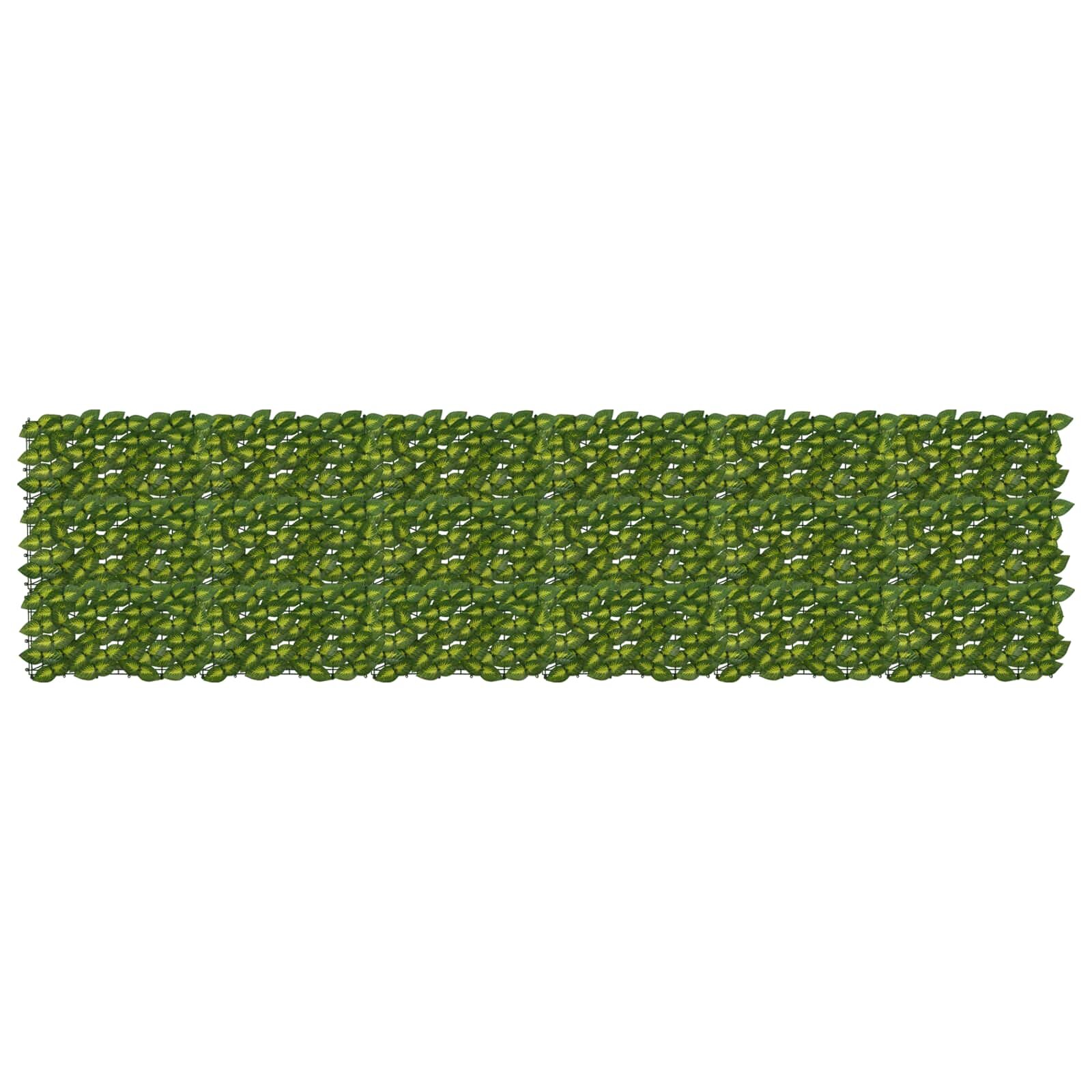 vidaXL Завеса за балкон с листа Зелен и жълт 300 x 75 cm