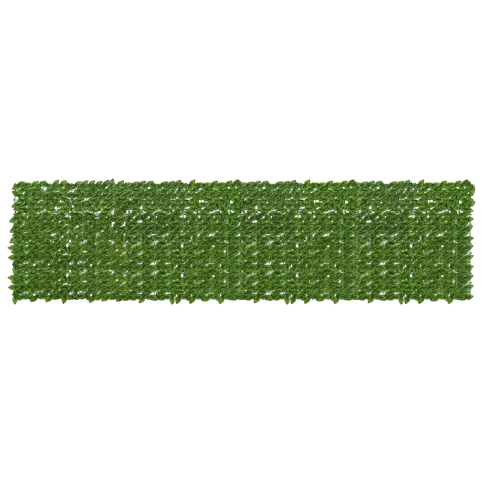 vidaXL Завеса за балкон с листа Зелен и жълт 400 x 100 cm