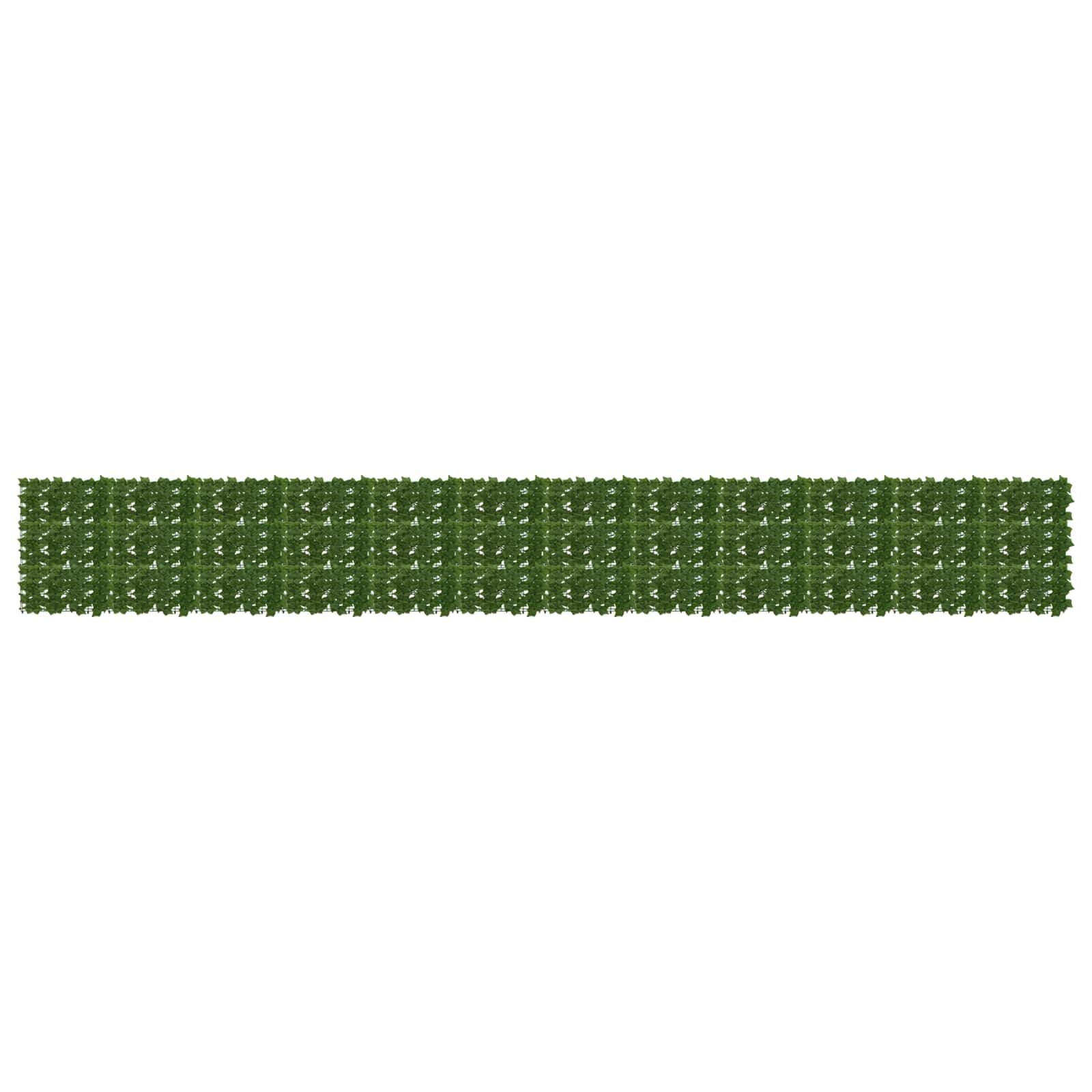 vidaXL Завеса за балкон с листа Зелено 600 x 75 cm Полиестер и тъкан