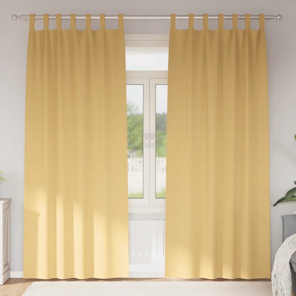 vidaXL Завеси за затъмняване с пръстени 2 бр. Бежово 245 x 140 см