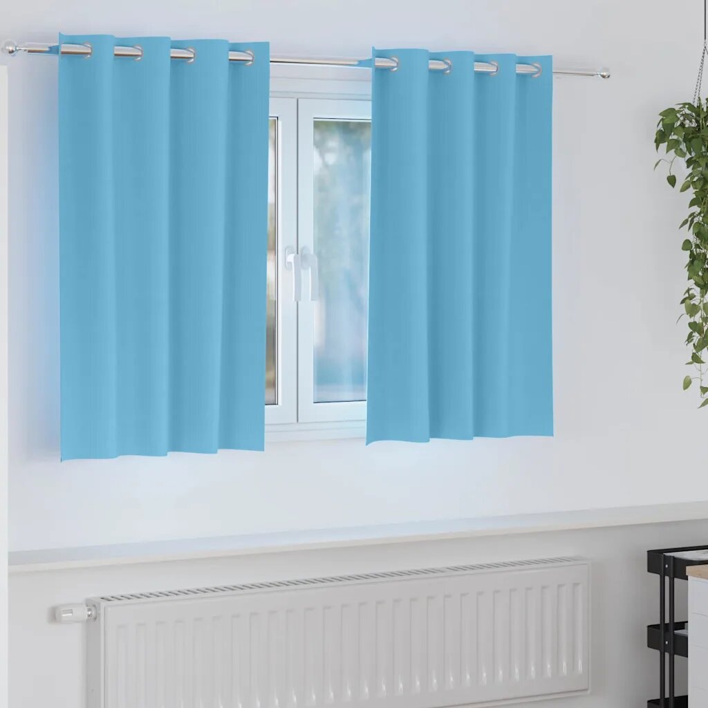 vidaXL Завеси за затъмняване с пръстени 2 бр. Светлосиньо 140 x 140 cm