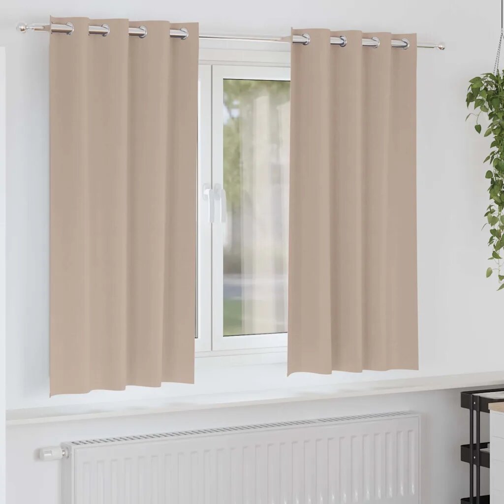 vidaXL Завеси за затъмняване с пръстени 2 бр. Таупе 175 x 140 см