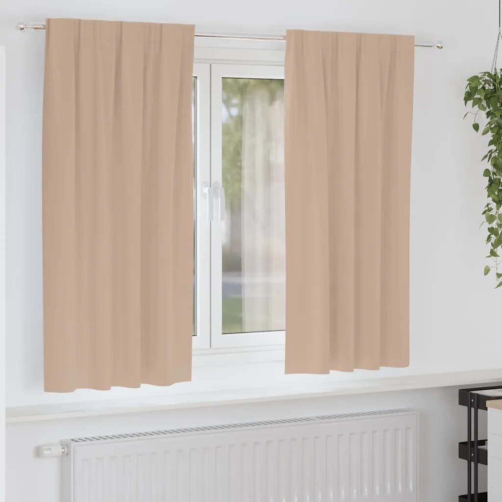 vidaXL Завеси за затъмняване с пръстени 2 бр. Таупе 175 x 140 см