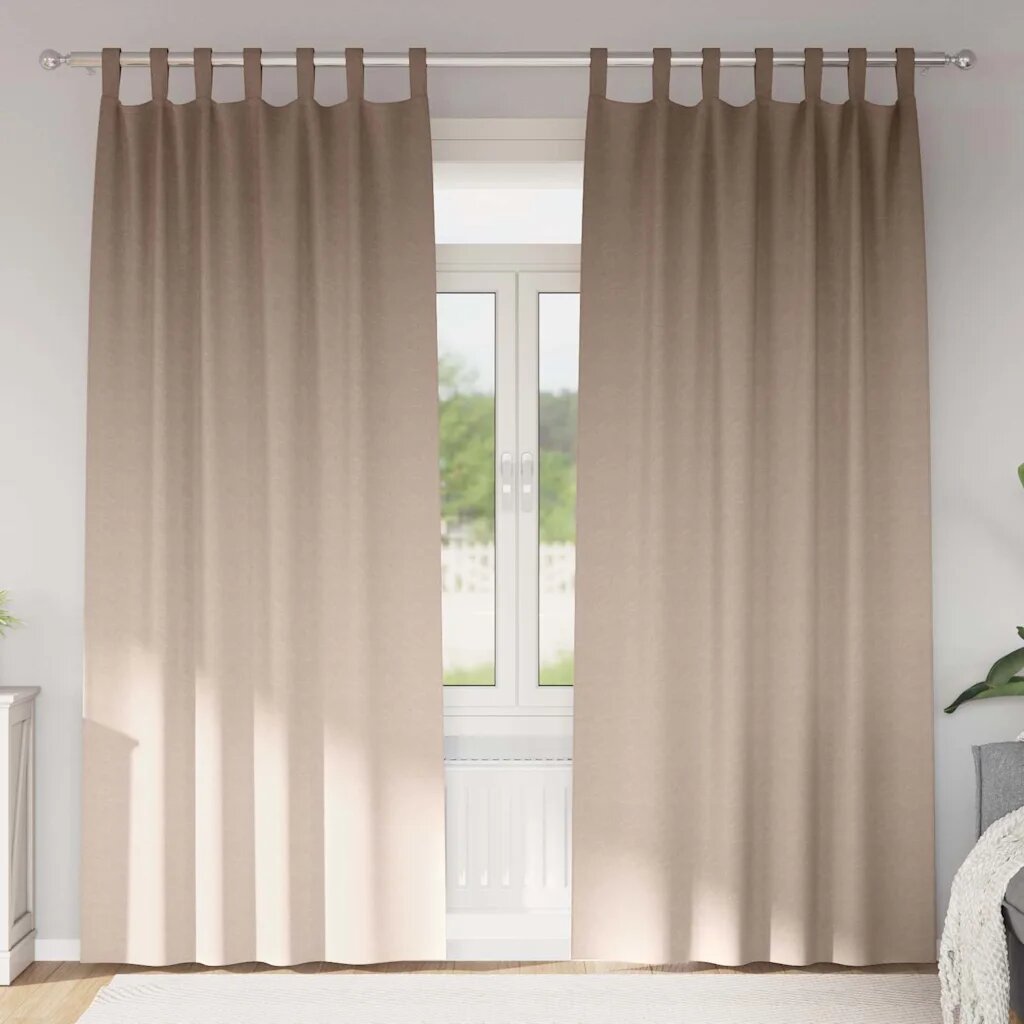 vidaXL Завеси за затъмняване с пръстени 2 бр. Таупе 225 x 140 см