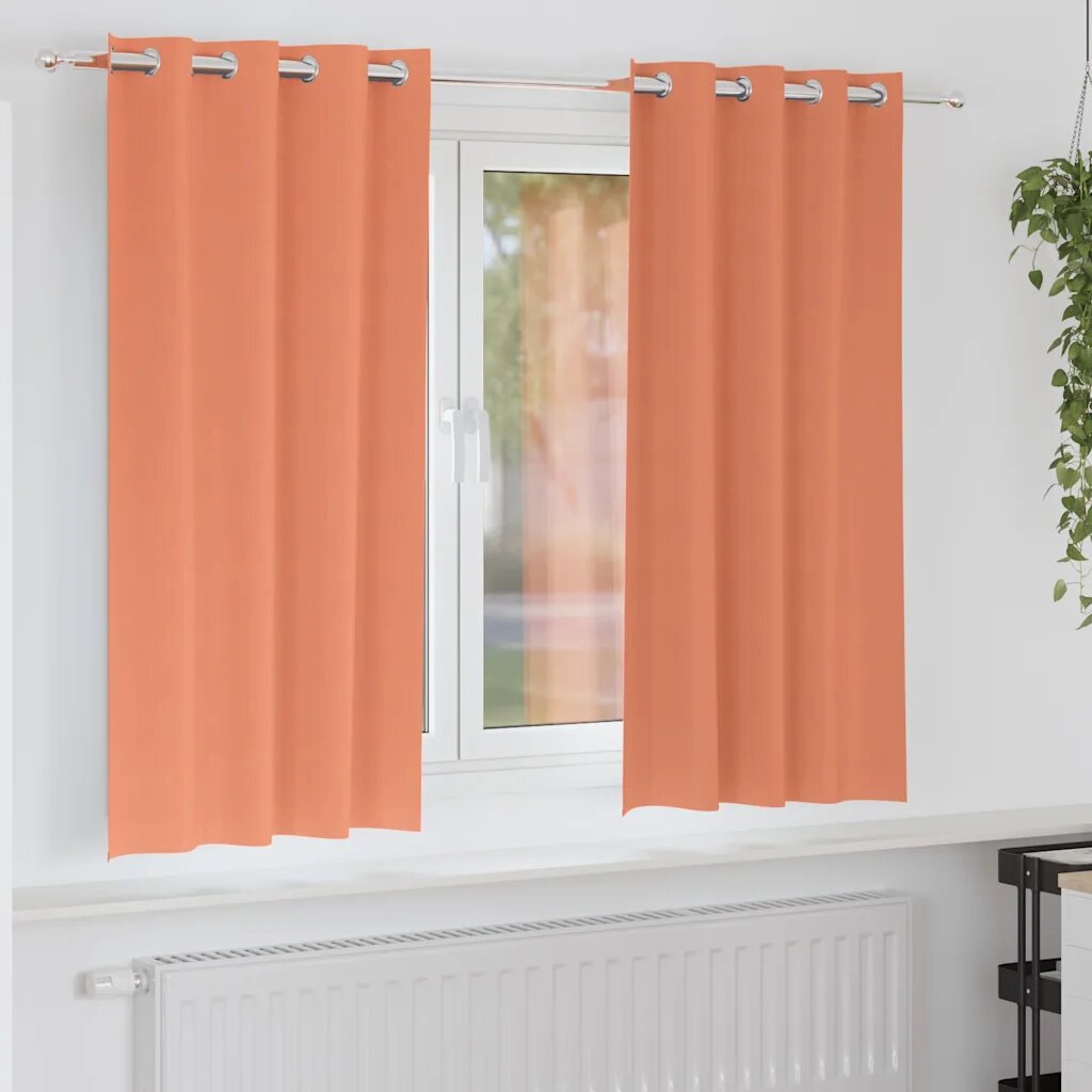 vidaXL Завеси за затъмняване с пръстени 2 бр. Теракота 175 x 140 см