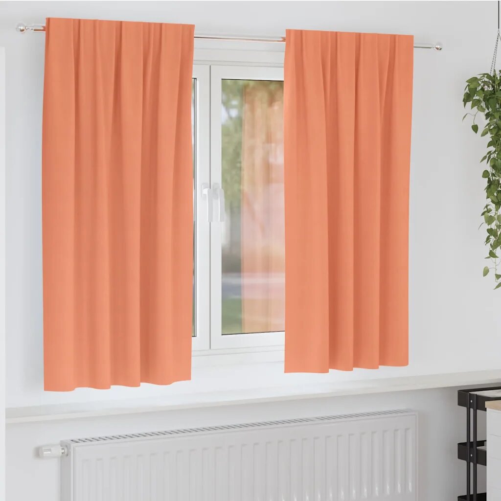 vidaXL Завеси за затъмняване с пръстени 2 бр. Теракота 175 x 140 см