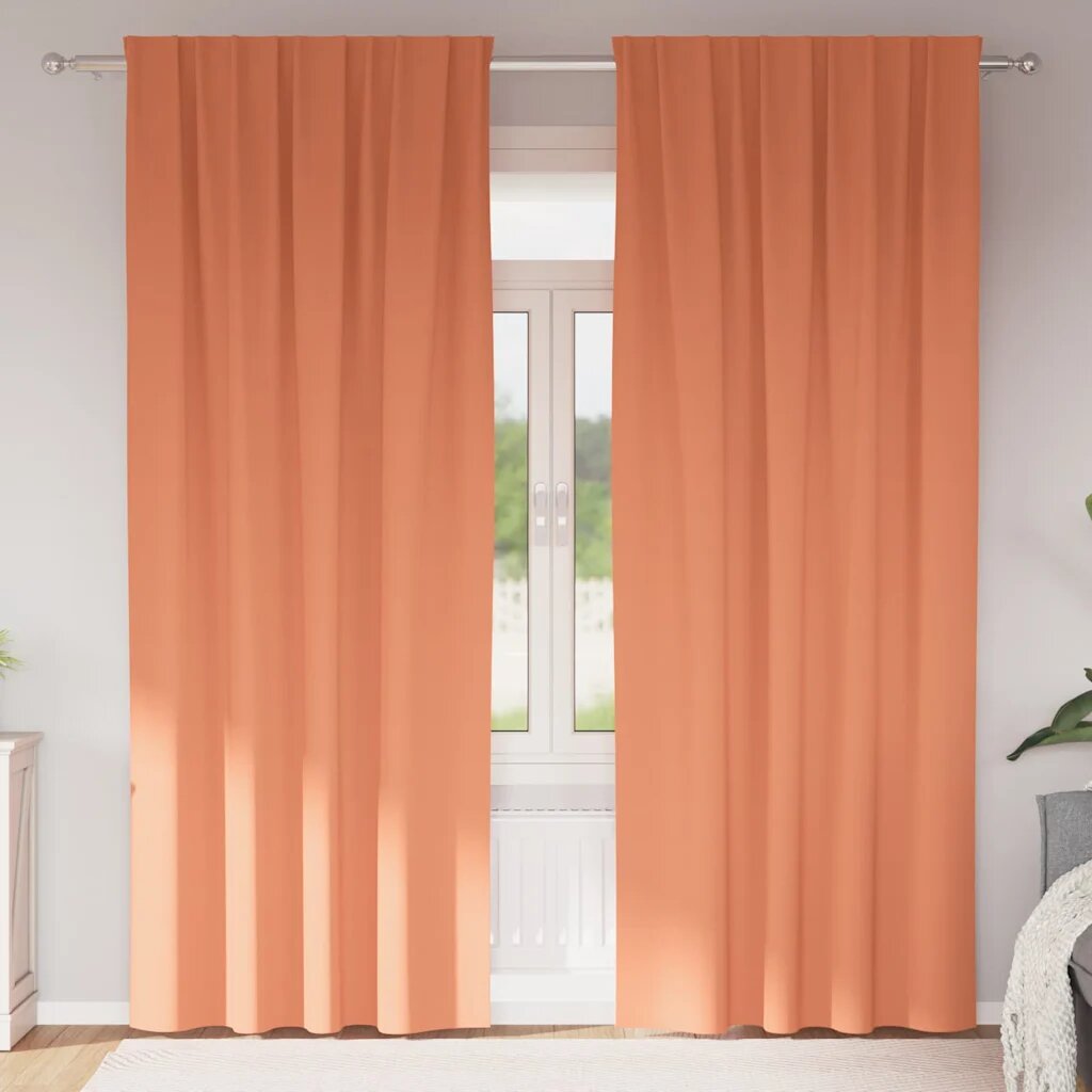 vidaXL Завеси за затъмняване с пръстени 2 бр. Теракота 245 x 140 см