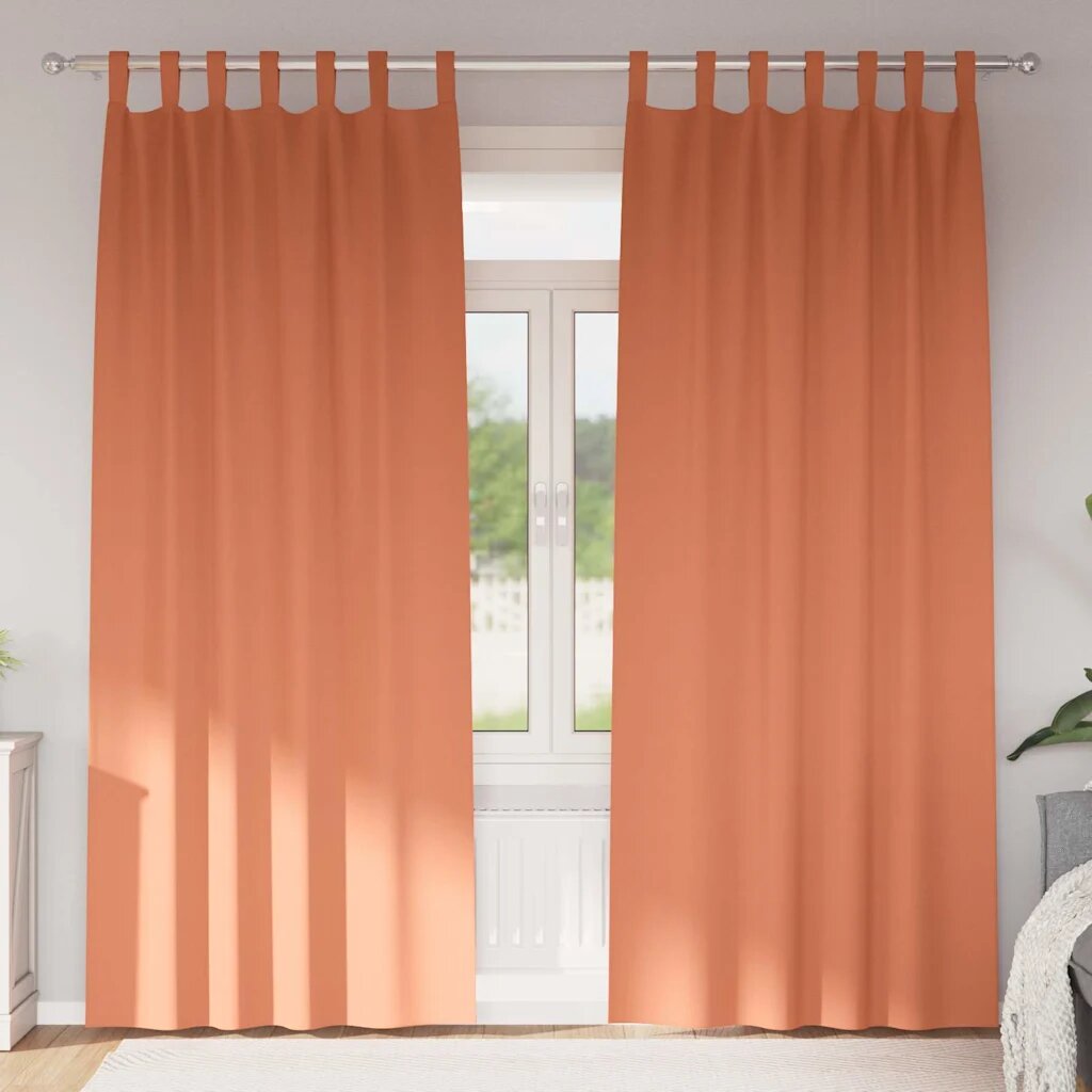 vidaXL Завеси за затъмняване с пръстени 2 бр. Теракота 245 x 140 см