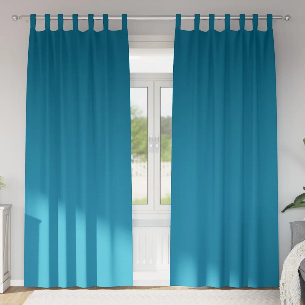 vidaXL Завеси за затъмняване с пръстени 2 бр. Тюркоаз 225 x 140 см
