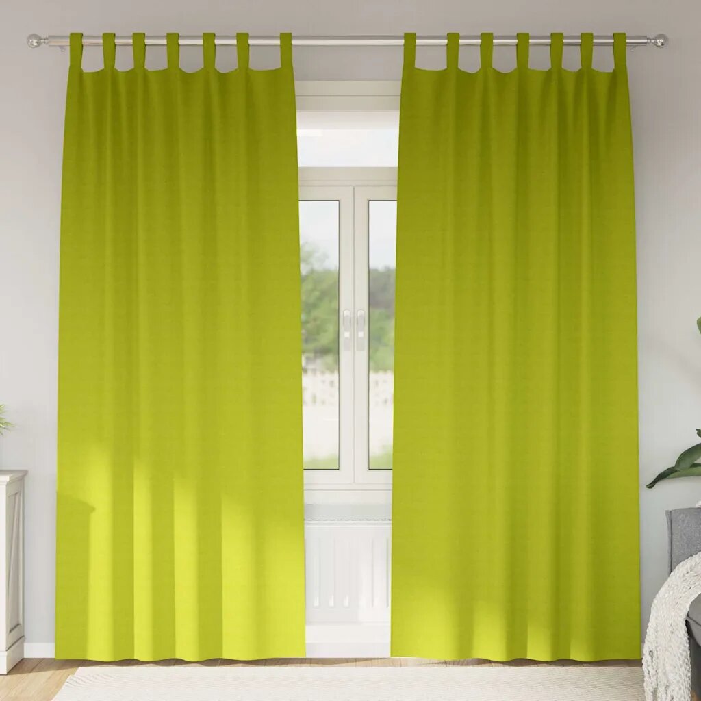 vidaXL Завеси за затъмняване с пръстени 2 бр. Зелено 245 x 140 см