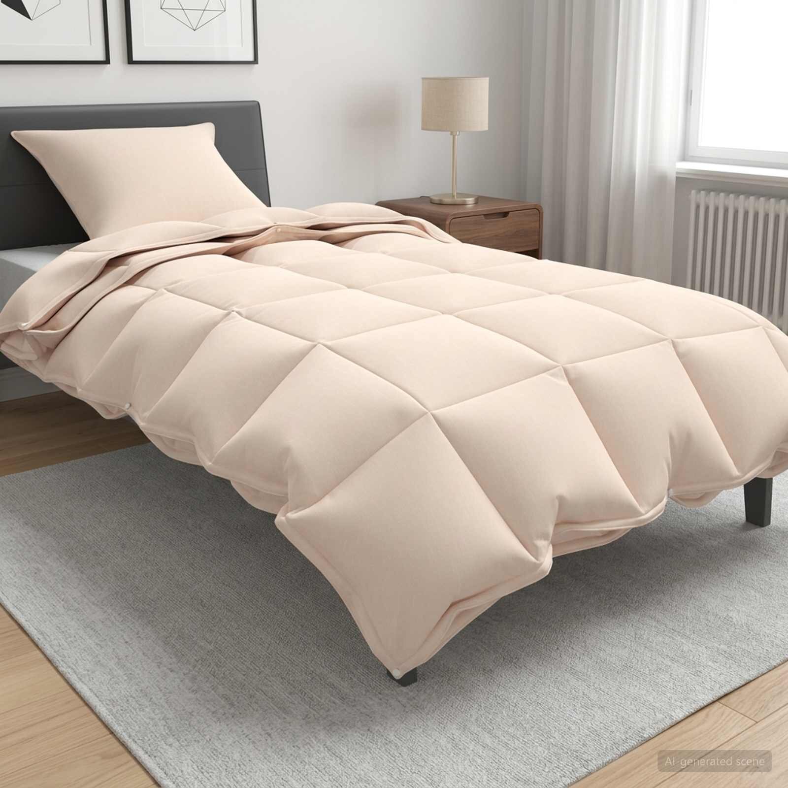 vidaXL Завивка 140 x 200 cm Всички сезони Капок Влакно Бежово