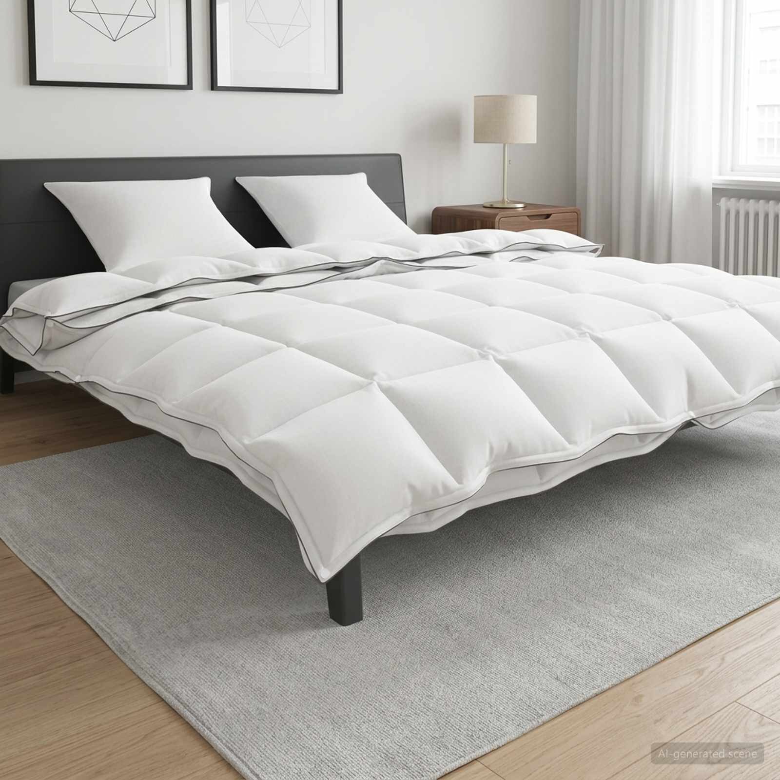 vidaXL Завивка 200 x 200 cm 100% Памук Бяло