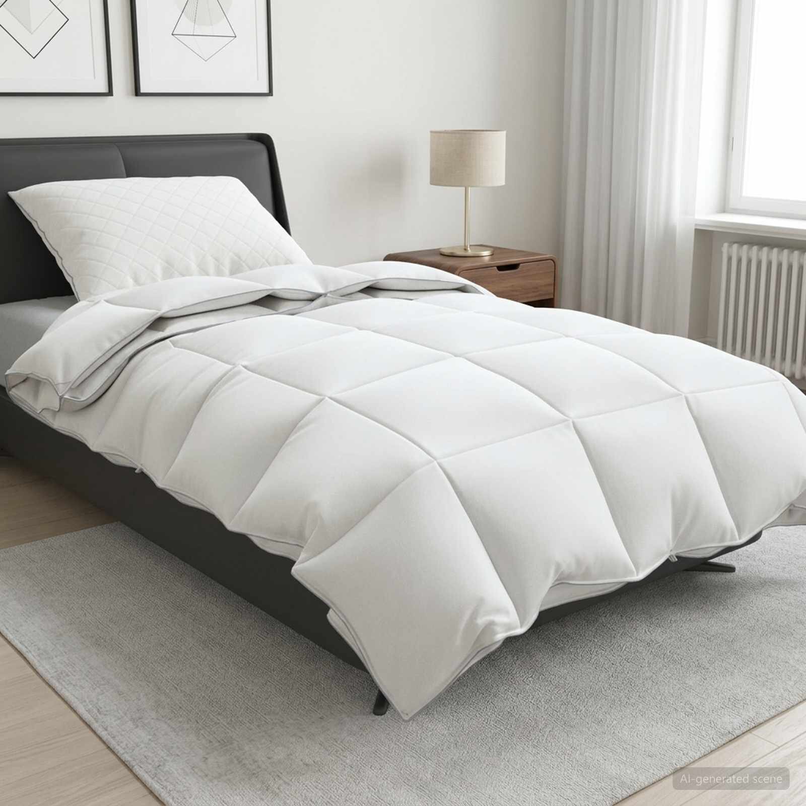 vidaXL Завивка FULDA 155 x 220 cm 4 сезона 310 GSM 90% гъши пух Бяло