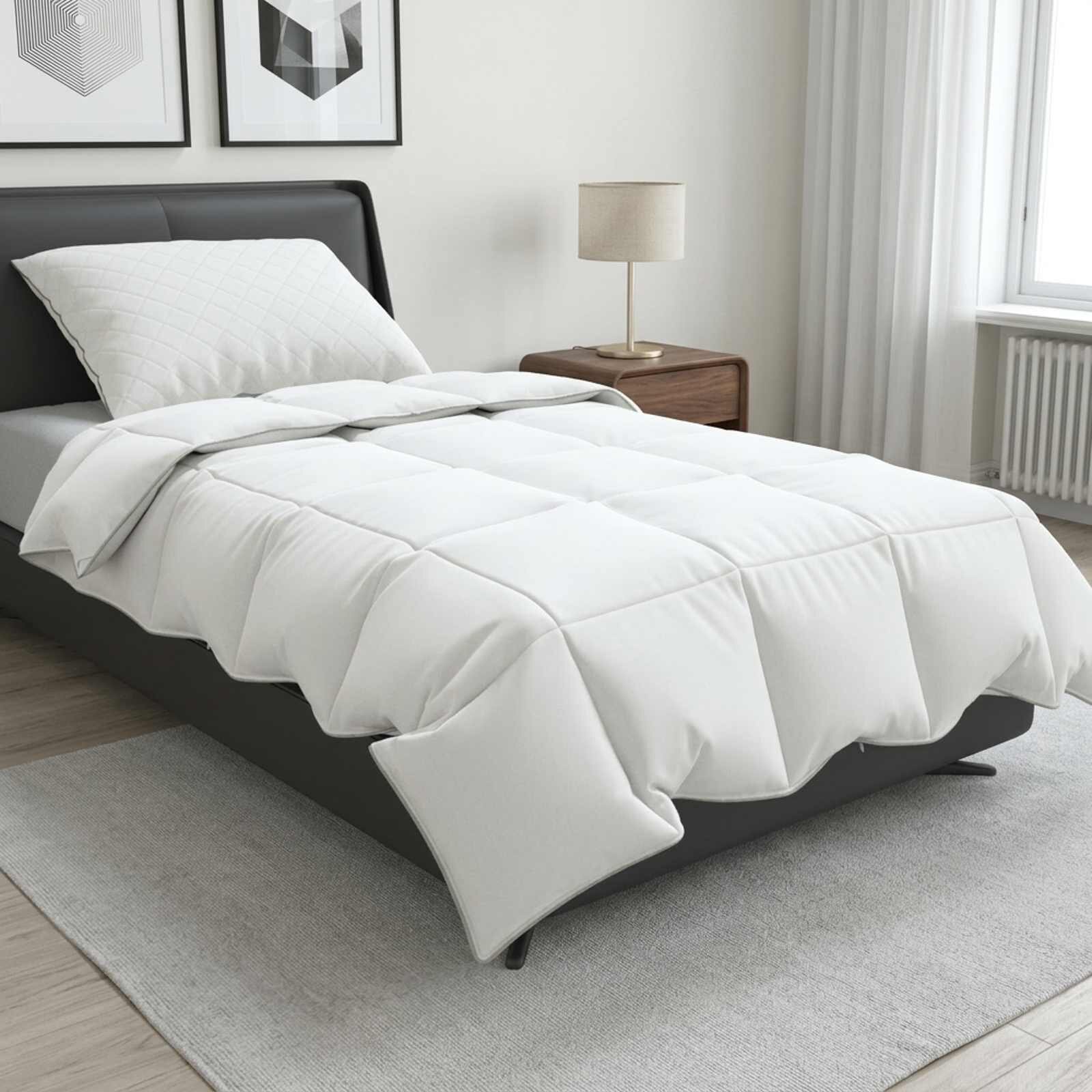 vidaXL Завивка FULDA 155 x 220 cm Лято 100 GSM 90% гъши пух Бяло