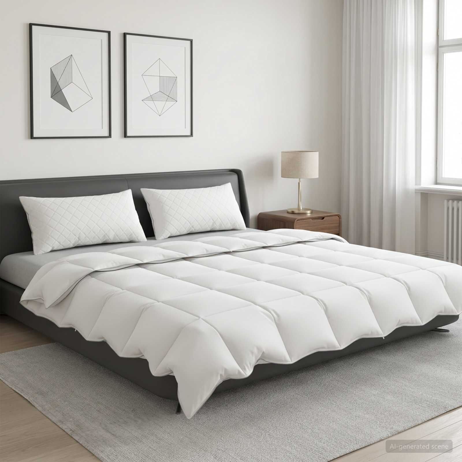 vidaXL Завивка FULDA 200 x 240 cm Лято 100 GSM 90% гъши пух Бяло