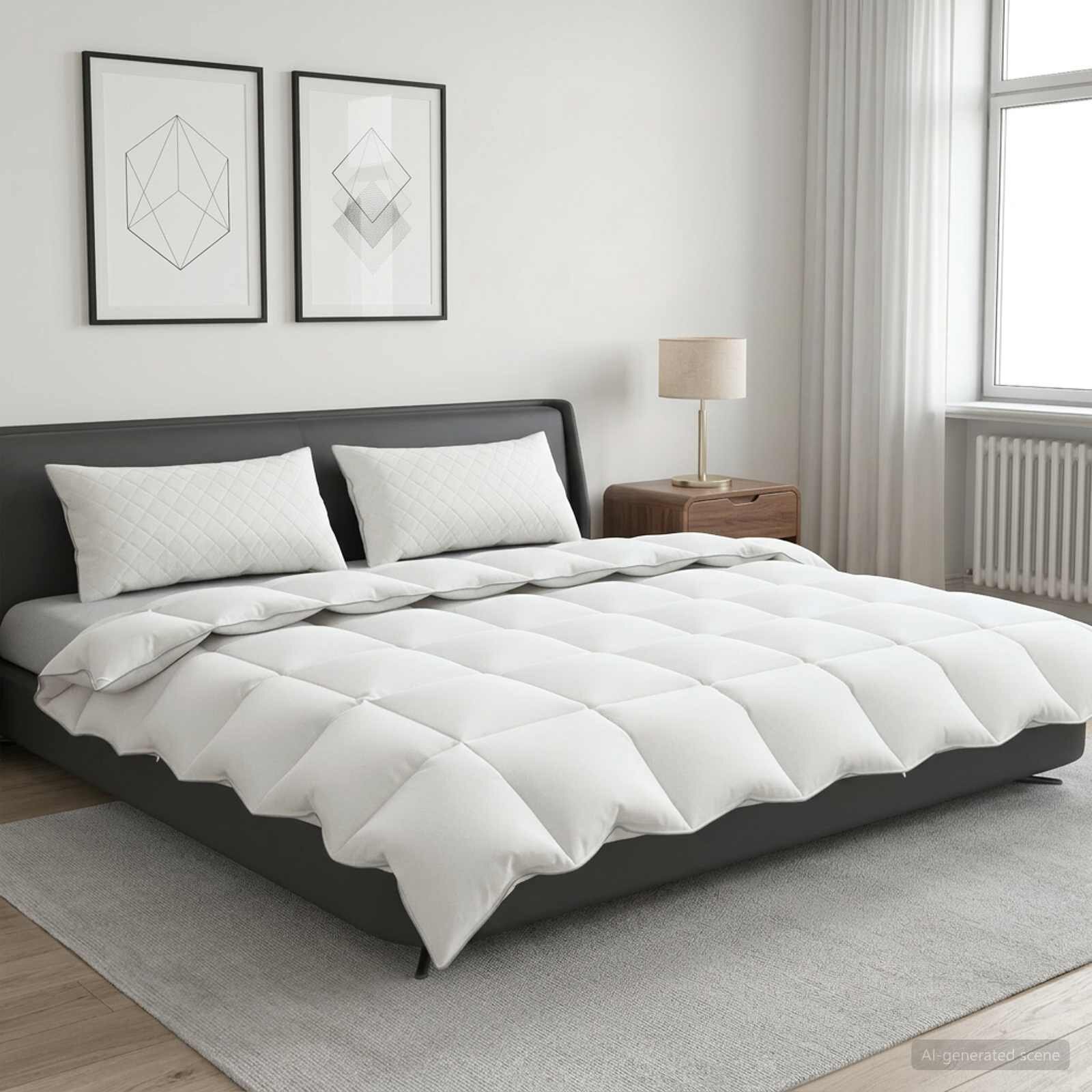 vidaXL Завивка FULDA 220 x 240 cm 4 сезона 210 GSM 90% гъши пух Бяло