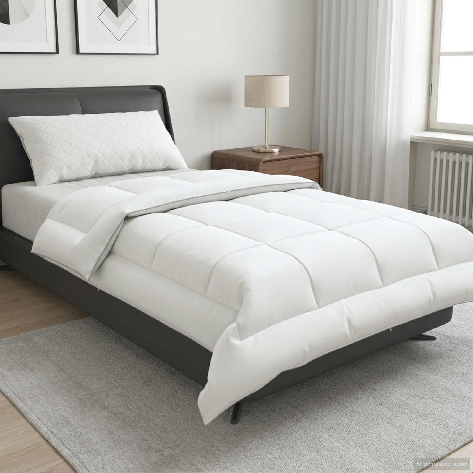 vidaXL Завивка TRIER 155x220 см 4 сезона 220 GSM Бяло Хипоалергенен