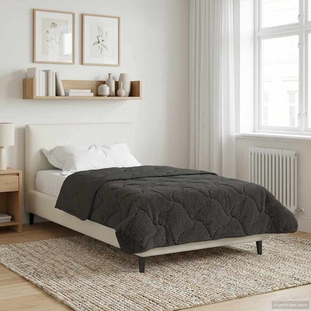 vidaXL Зимен юрган 135 x 200 cm Зима Антрацит Дишащo