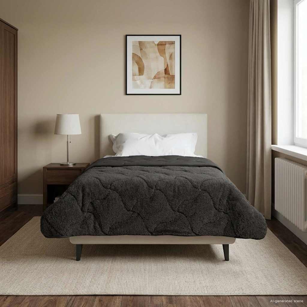 vidaXL Зимен юрган 135 x 200 cm Зима Антрацит Дишащo