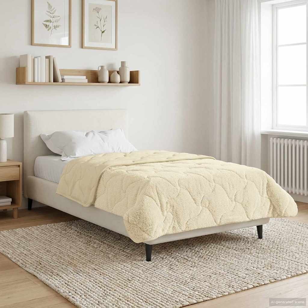 vidaXL Зимен юрган 135 x 200 cm Зима Крем Дишащo