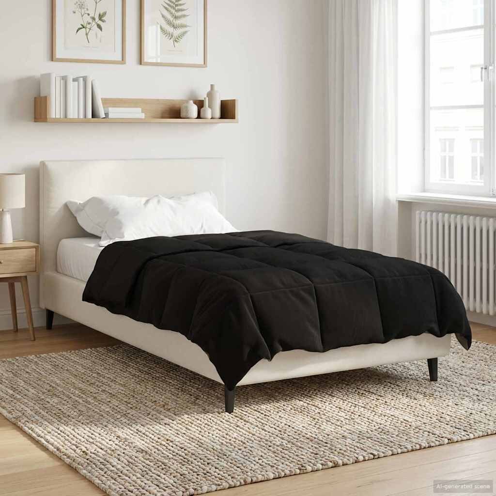 vidaXL Зимен юрган 135 x 200 cm Зима Микрофибър (100% полиестер) Черно