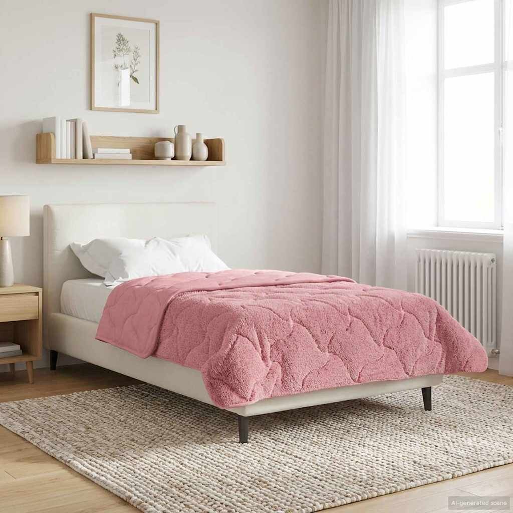 vidaXL Зимен юрган 135 x 200 cm Зима Розово Дишащo