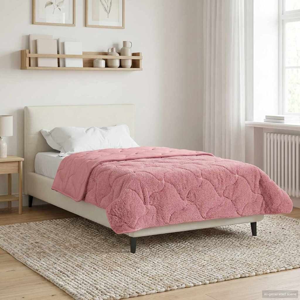 vidaXL Зимен юрган 135 x 200 cm Зима Розово Дишащo