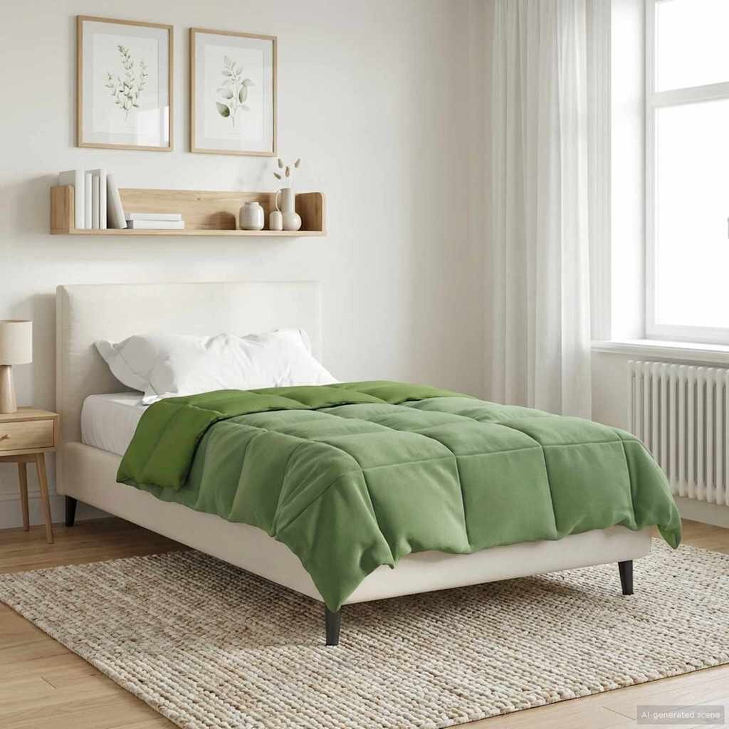vidaXL Зимен юрган 135 x 220 cm Зима Микрофибър (100% полиестер) Зелен