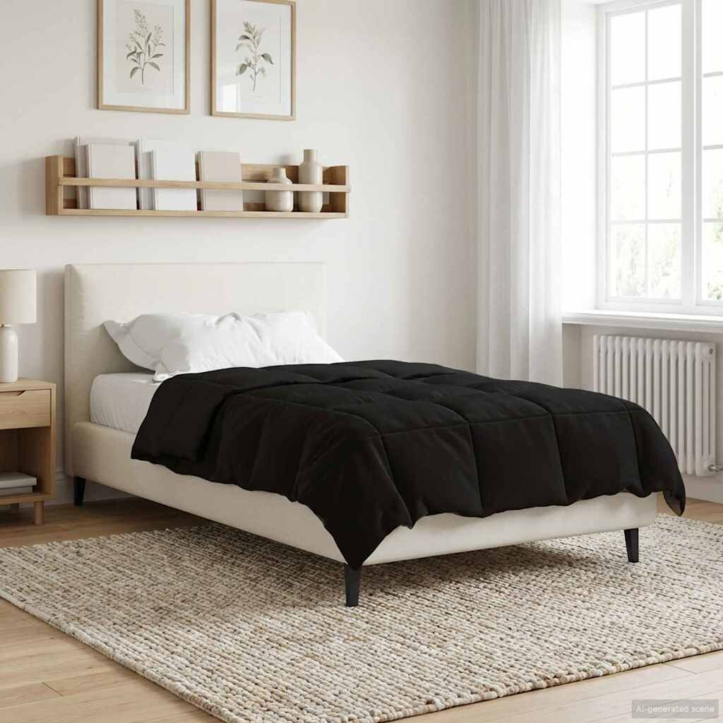 vidaXL Зимен юрган 140 x 220 cm Зима Микрофибър (100% полиестер) Черно