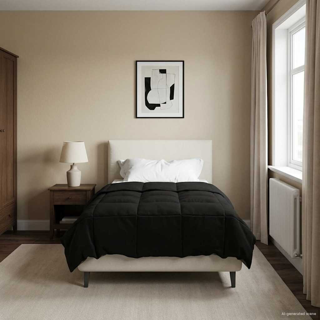 vidaXL Зимен юрган 140 x 220 cm Зима Микрофибър (100% полиестер) Черно