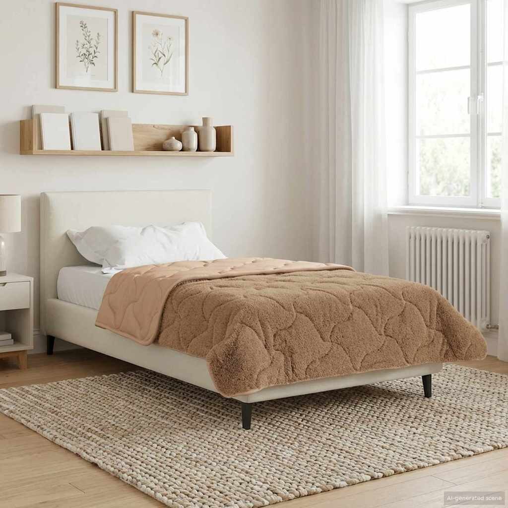 vidaXL Зимен юрган 140 x 220 cm Зима Таупе Дишащo