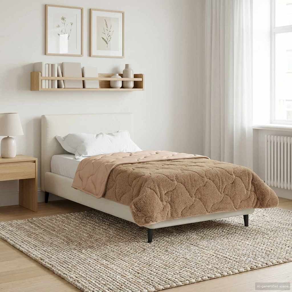 vidaXL Зимен юрган 140 x 220 cm Зима Таупе Дишащo