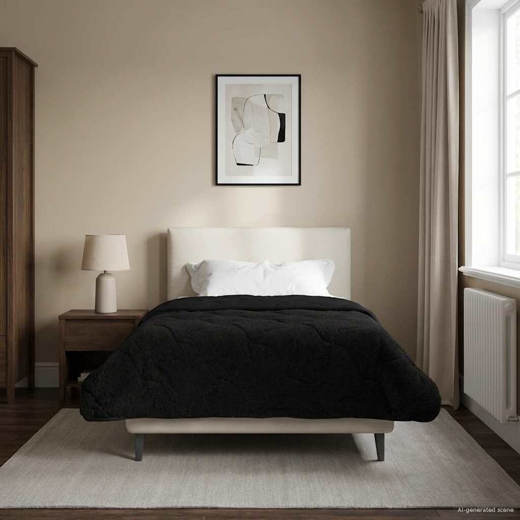 vidaXL Зимен юрган 155 x 220 cm Зима Черно Дишащo