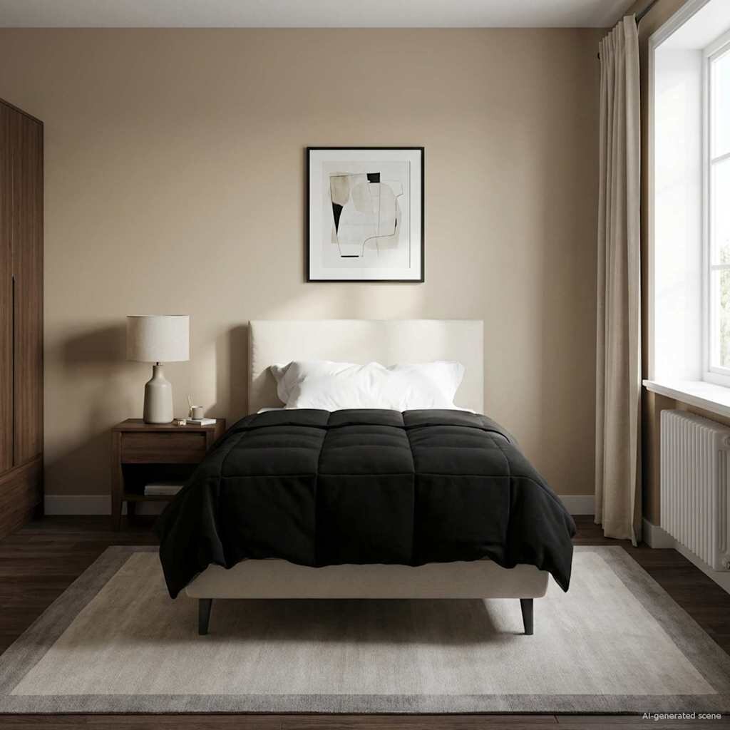 vidaXL Зимен юрган 155 x 220 cm Зима Микрофибър (100% полиестер) Черно