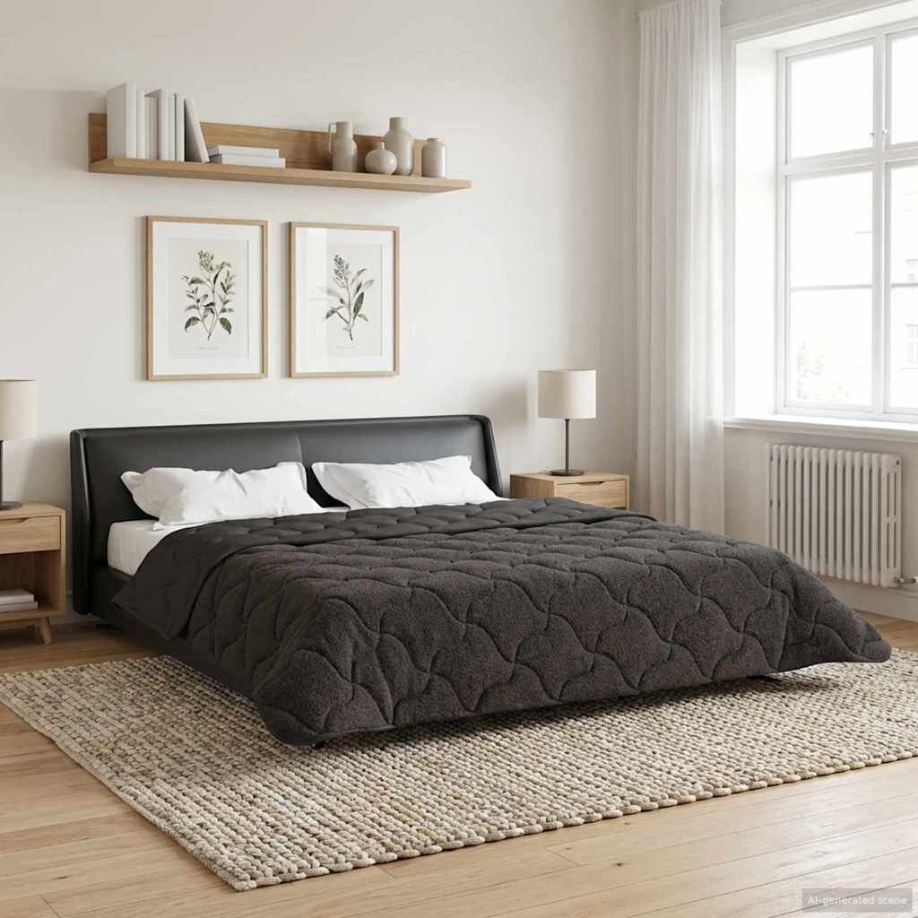 vidaXL Зимен юрган 200 x 200 cm Зима Антрацит Дишащo