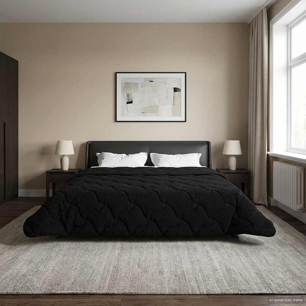 vidaXL Зимен юрган 200 x 200 cm Зима Черно Дишащo