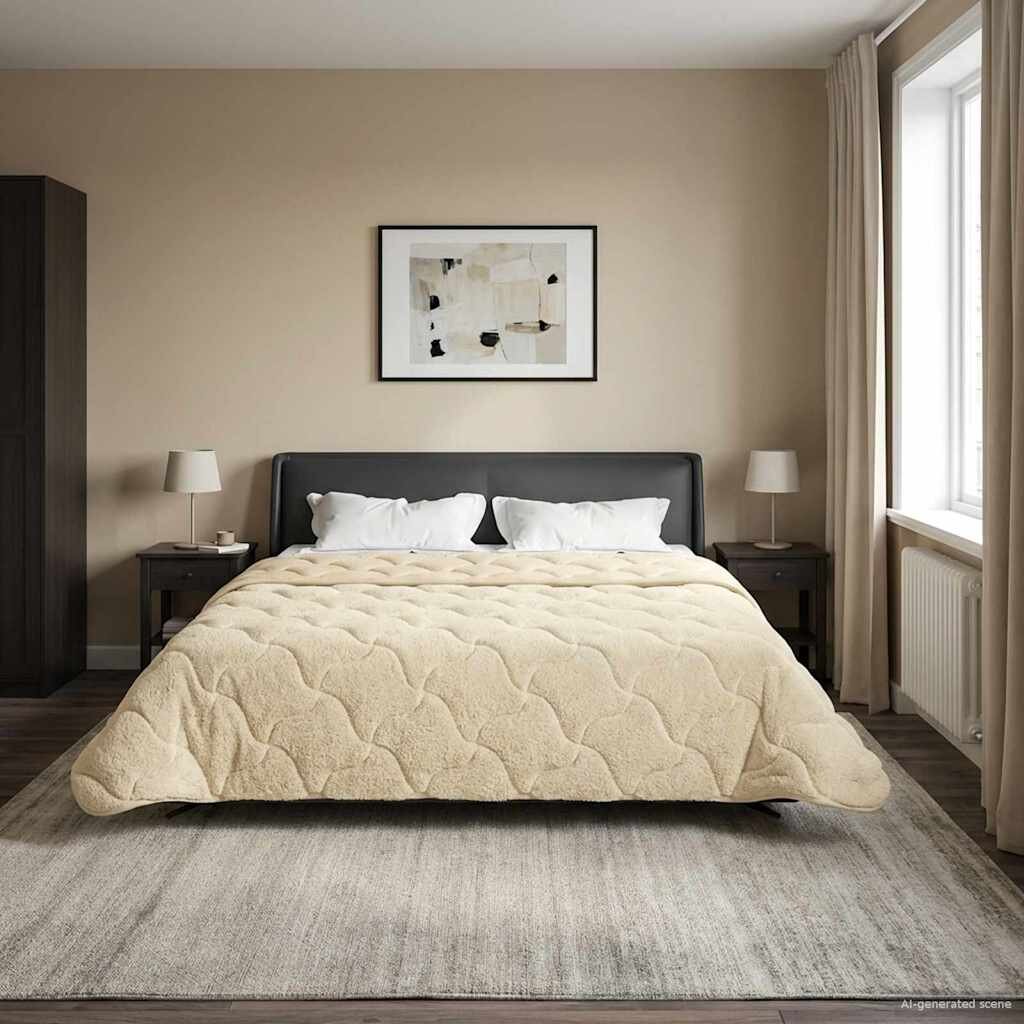 vidaXL Зимен юрган 200 x 200 cm Зима Крем Дишащo