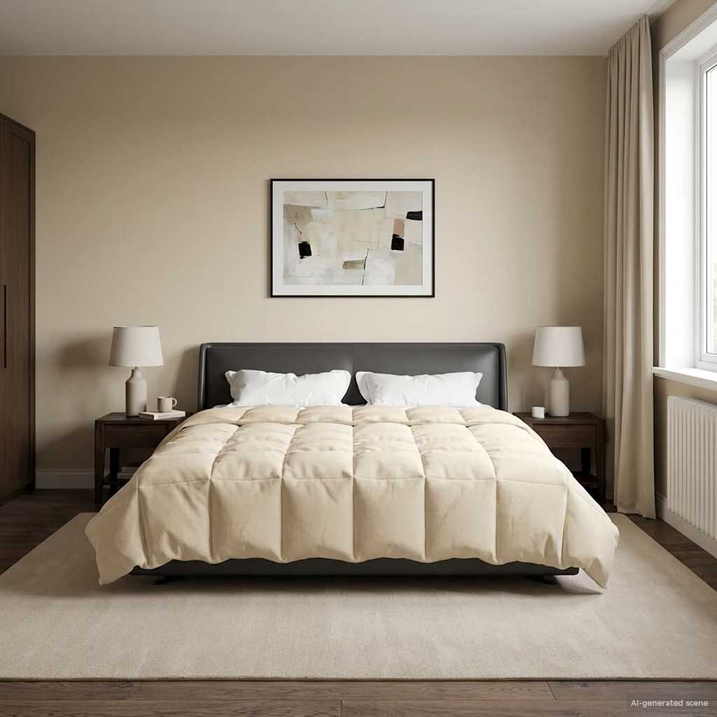 vidaXL Зимен юрган 200 x 200 cm Зима Микрофибър (100% полиестер) Крем