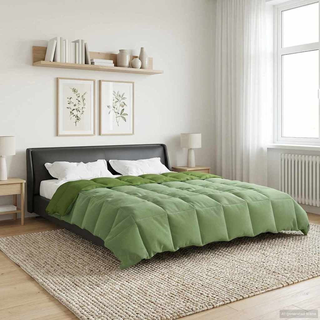 vidaXL Зимен юрган 200 x 200 cm Зима Микрофибър (100% полиестер) Зелен