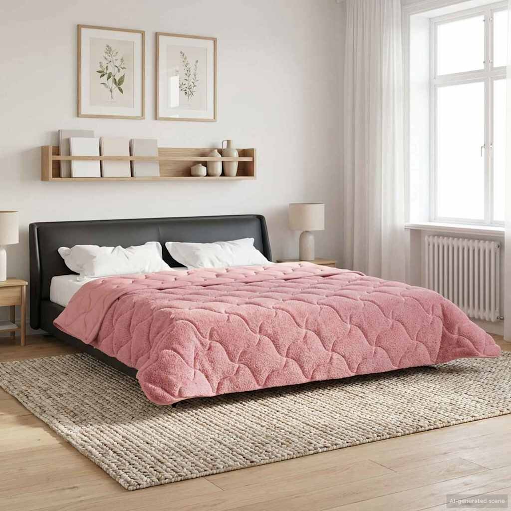 vidaXL Зимен юрган 200 x 200 cm Зима Розово Дишащo