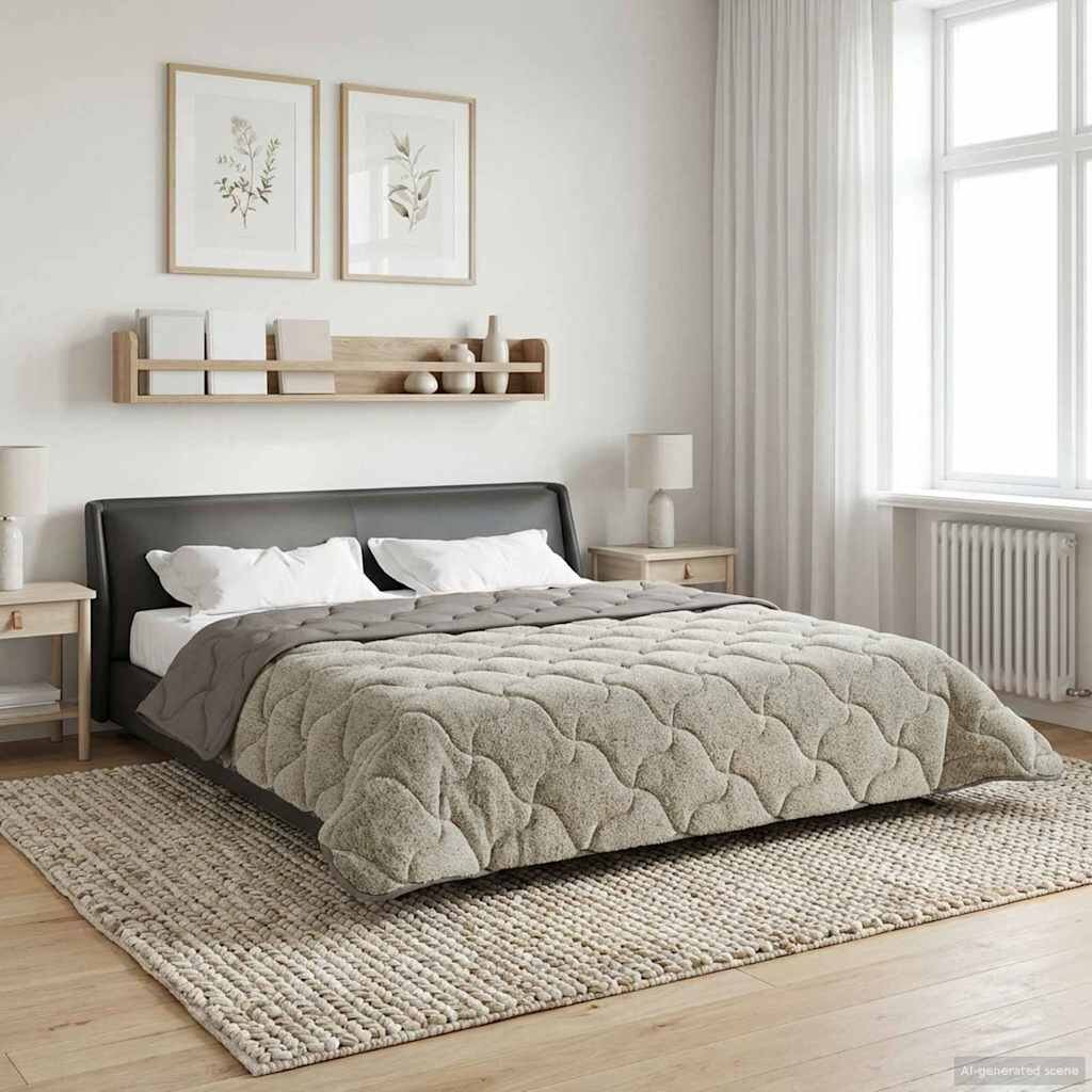 vidaXL Зимен юрган 200 x 200 cm Зима Светлосиво Дишащo