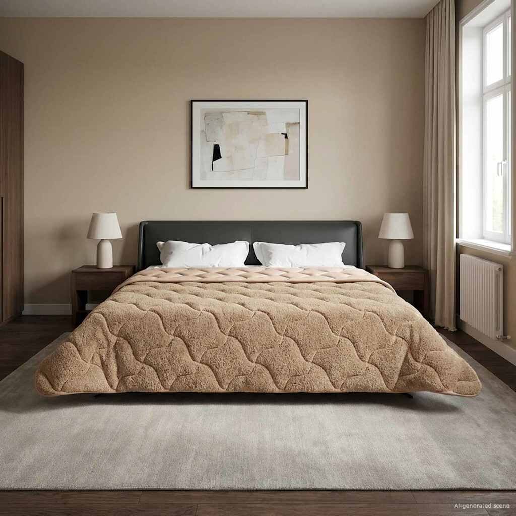 vidaXL Зимен юрган 200 x 200 cm Зима Таупе Дишащo