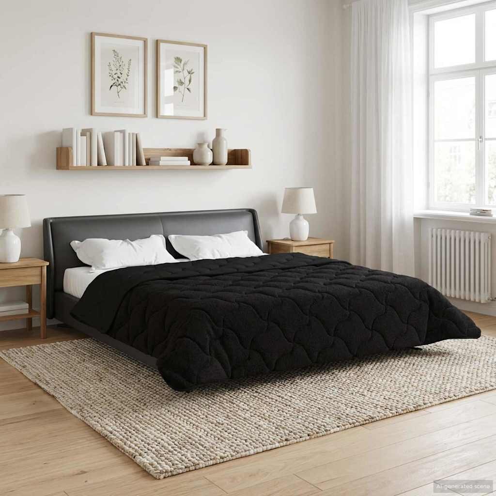 vidaXL Зимен юрган 200 x 220 cm Зима Черно Дишащo