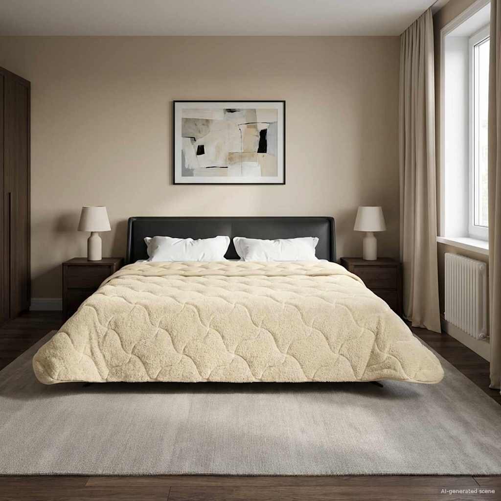 vidaXL Зимен юрган 200 x 220 cm Зима Крем Дишащo