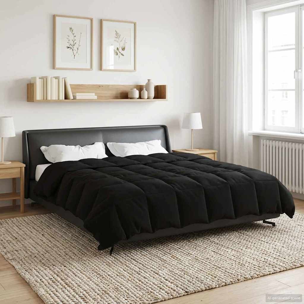 vidaXL Зимен юрган 200 x 220 cm Зима Микрофибър (100% полиестер) Черно