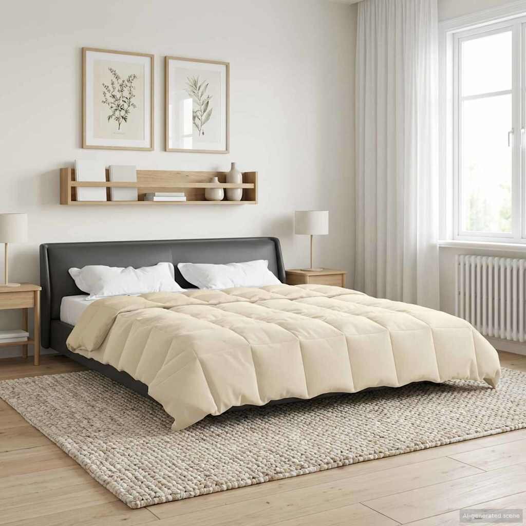 vidaXL Зимен юрган 200 x 220 cm Зима Микрофибър (100% полиестер) Крем